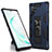 Custodia Silicone e Plastica Opaca Cover con Magnetico Supporto MQ1 per Samsung Galaxy Note 10 Plus 5G Blu