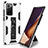 Custodia Silicone e Plastica Opaca Cover con Magnetico Supporto MQ1 per Samsung Galaxy Note 20 Ultra 5G Bianco