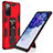 Custodia Silicone e Plastica Opaca Cover con Magnetico Supporto MQ1 per Samsung Galaxy S20 FE 5G Rosso