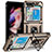 Custodia Silicone e Plastica Opaca Cover con Magnetico Supporto MQ2 per Samsung Galaxy Z Flip5 5G Oro