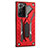 Custodia Silicone e Plastica Opaca Cover con Magnetico Supporto N03 per Samsung Galaxy Note 20 Ultra 5G Rosso