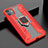 Custodia Silicone e Plastica Opaca Cover con Magnetico Supporto per Apple iPhone 11 Rosso