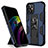 Custodia Silicone e Plastica Opaca Cover con Magnetico Supporto per Apple iPhone 12