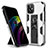 Custodia Silicone e Plastica Opaca Cover con Magnetico Supporto per Apple iPhone 12 Argento