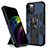 Custodia Silicone e Plastica Opaca Cover con Magnetico Supporto per Apple iPhone 12 Pro