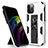 Custodia Silicone e Plastica Opaca Cover con Magnetico Supporto per Apple iPhone 12 Pro Max Bianco