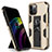 Custodia Silicone e Plastica Opaca Cover con Magnetico Supporto per Apple iPhone 12 Pro Max Oro