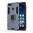 Custodia Silicone e Plastica Opaca Cover con Magnetico Supporto per Huawei Enjoy 8 Plus Blu