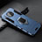 Custodia Silicone e Plastica Opaca Cover con Magnetico Supporto per Huawei Mate 30 Blu