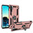 Custodia Silicone e Plastica Opaca Cover con Magnetico Supporto per Huawei P30 Pro Oro Rosa