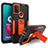 Custodia Silicone e Plastica Opaca Cover con Magnetico Supporto per Motorola Moto G10 Arancione
