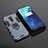Custodia Silicone e Plastica Opaca Cover con Magnetico Supporto per OnePlus 7T Pro