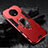 Custodia Silicone e Plastica Opaca Cover con Magnetico Supporto per OnePlus 7T Rosso
