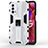 Custodia Silicone e Plastica Opaca Cover con Magnetico Supporto per OnePlus Nord N200 5G Bianco