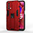 Custodia Silicone e Plastica Opaca Cover con Magnetico Supporto per OnePlus Nord N200 5G Rosso