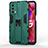 Custodia Silicone e Plastica Opaca Cover con Magnetico Supporto per OnePlus Nord N200 5G Verde
