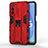 Custodia Silicone e Plastica Opaca Cover con Magnetico Supporto per Oppo A55 5G Rosso