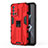 Custodia Silicone e Plastica Opaca Cover con Magnetico Supporto per Oppo K9 5G Rosso