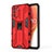 Custodia Silicone e Plastica Opaca Cover con Magnetico Supporto per Oppo K9 Pro 5G Rosso