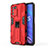 Custodia Silicone e Plastica Opaca Cover con Magnetico Supporto per Oppo K9S 5G Rosso