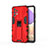 Custodia Silicone e Plastica Opaca Cover con Magnetico Supporto per Samsung Galaxy A32 5G Rosso