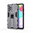 Custodia Silicone e Plastica Opaca Cover con Magnetico Supporto per Samsung Galaxy A52s 5G