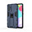 Custodia Silicone e Plastica Opaca Cover con Magnetico Supporto per Samsung Galaxy A52s 5G Blu