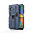 Custodia Silicone e Plastica Opaca Cover con Magnetico Supporto per Samsung Galaxy F52 5G