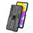 Custodia Silicone e Plastica Opaca Cover con Magnetico Supporto per Samsung Galaxy M52 5G