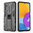 Custodia Silicone e Plastica Opaca Cover con Magnetico Supporto per Samsung Galaxy M52 5G