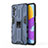 Custodia Silicone e Plastica Opaca Cover con Magnetico Supporto per Samsung Galaxy M52 5G Blu