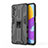 Custodia Silicone e Plastica Opaca Cover con Magnetico Supporto per Samsung Galaxy M52 5G Nero