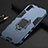 Custodia Silicone e Plastica Opaca Cover con Magnetico Supporto per Samsung Galaxy Note 10 5G Blu