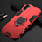 Custodia Silicone e Plastica Opaca Cover con Magnetico Supporto per Samsung Galaxy Note 10 5G Rosso