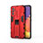 Custodia Silicone e Plastica Opaca Cover con Magnetico Supporto per Samsung Galaxy Quantum2 5G Rosso