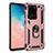 Custodia Silicone e Plastica Opaca Cover con Magnetico Supporto per Samsung Galaxy S20 Ultra 5G Oro Rosa