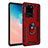 Custodia Silicone e Plastica Opaca Cover con Magnetico Supporto per Samsung Galaxy S20 Ultra 5G Rosso