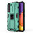 Custodia Silicone e Plastica Opaca Cover con Magnetico Supporto per Samsung Galaxy S21 5G Verde