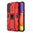Custodia Silicone e Plastica Opaca Cover con Magnetico Supporto per Samsung Galaxy S22 Plus 5G Rosso