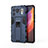 Custodia Silicone e Plastica Opaca Cover con Magnetico Supporto per Xiaomi Mi 11 Ultra 5G Blu