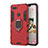 Custodia Silicone e Plastica Opaca Cover con Magnetico Supporto per Xiaomi Mi 8 Lite Rosso