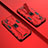 Custodia Silicone e Plastica Opaca Cover con Magnetico Supporto T01 per Oppo Reno6 Z 5G Rosso