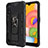 Custodia Silicone e Plastica Opaca Cover con Magnetico Supporto T01 per Samsung Galaxy A01 SM-A015 Nero