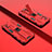Custodia Silicone e Plastica Opaca Cover con Magnetico Supporto T01 per Samsung Galaxy F52 5G Rosso