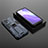 Custodia Silicone e Plastica Opaca Cover con Magnetico Supporto T02 per Oppo Reno5 Z 5G Blu