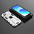 Custodia Silicone e Plastica Opaca Cover con Magnetico Supporto T02 per Oppo Reno6 Z 5G