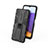 Custodia Silicone e Plastica Opaca Cover con Magnetico Supporto T02 per Samsung Galaxy F42 5G