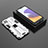 Custodia Silicone e Plastica Opaca Cover con Magnetico Supporto T02 per Samsung Galaxy F42 5G Bianco