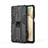 Custodia Silicone e Plastica Opaca Cover con Magnetico Supporto T04 per Samsung Galaxy A12
