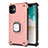 Custodia Silicone e Plastica Opaca Cover con Magnetico Supporto Z01 per Apple iPhone 11 Oro Rosa